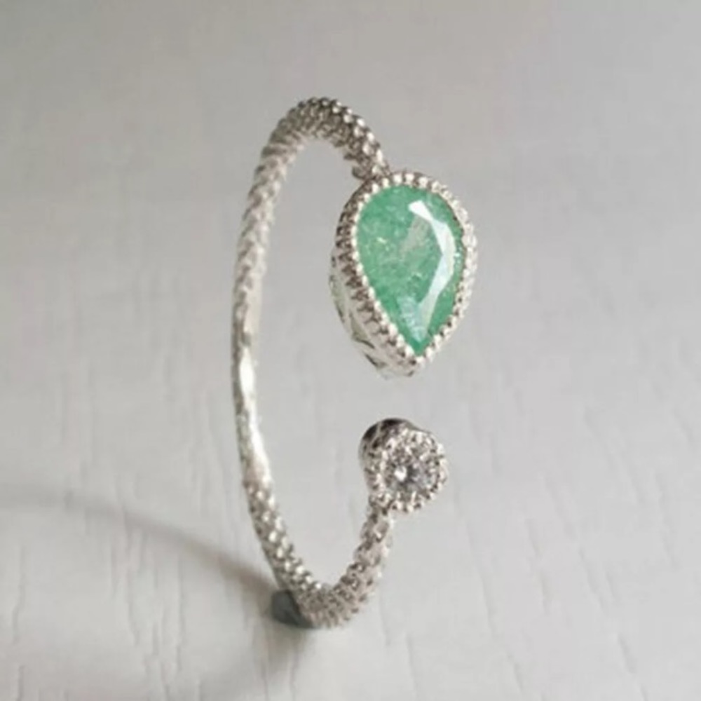 Dryad Silver Leaf Open Ring - Picture 2 of 4